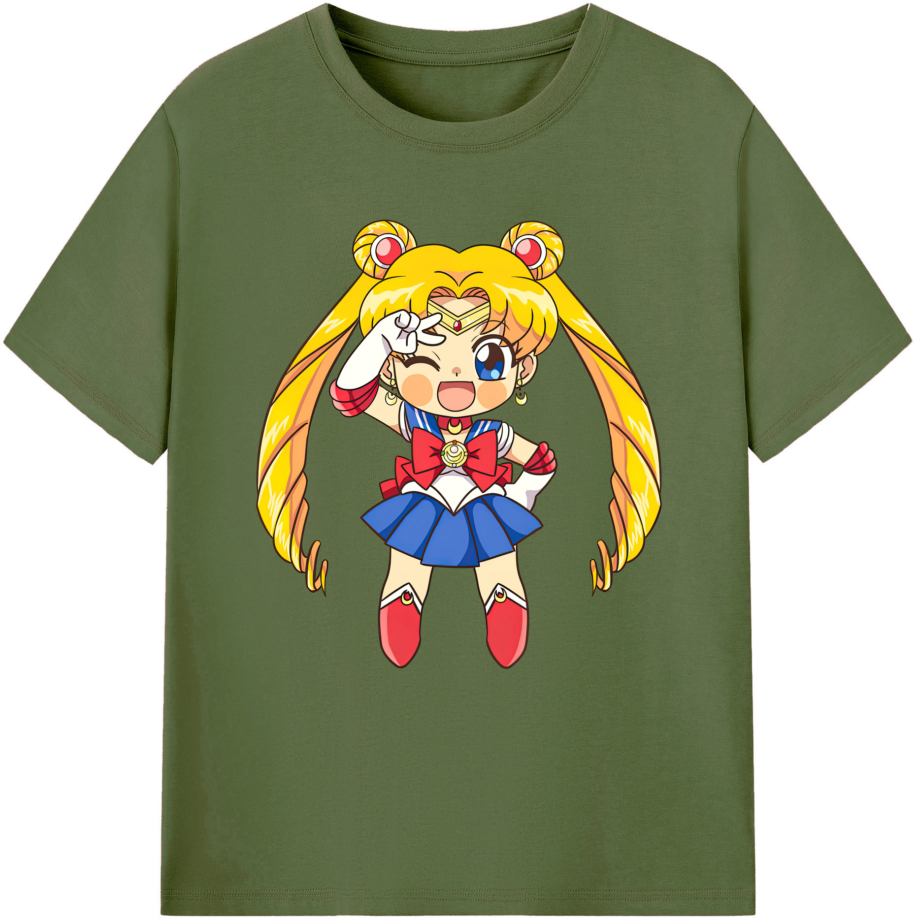 （画像用） 美少女戦士セーラームーン 月野 うさぎ つきの うさぎ Sailor Moon Tsukino Usagi 綿100％半袖Tシャツ（フロントプリント）